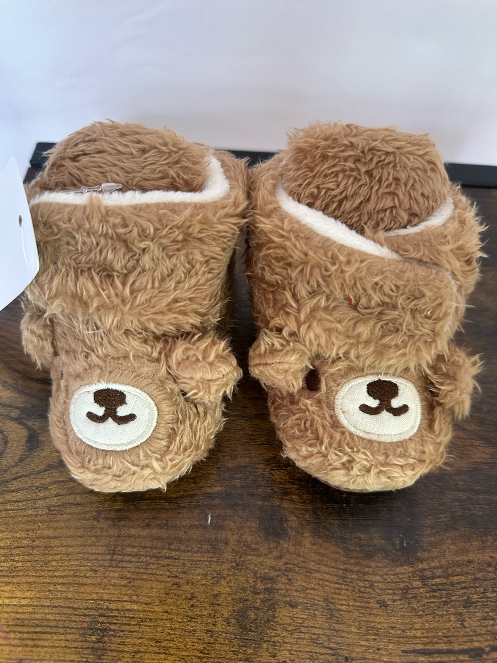 Plush Bear Baby Booties - Brown Fuzzy Slippers